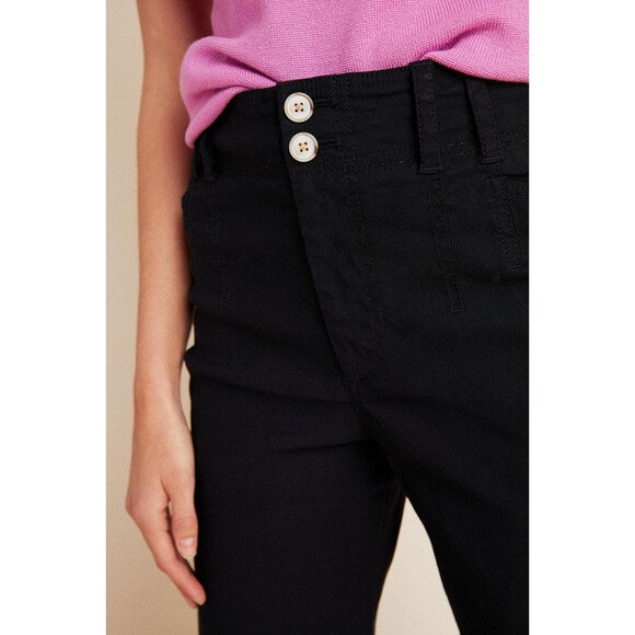 Black Anthropologie Cropped Wide-Leg Pants (NWT) - Picture 3 of 4